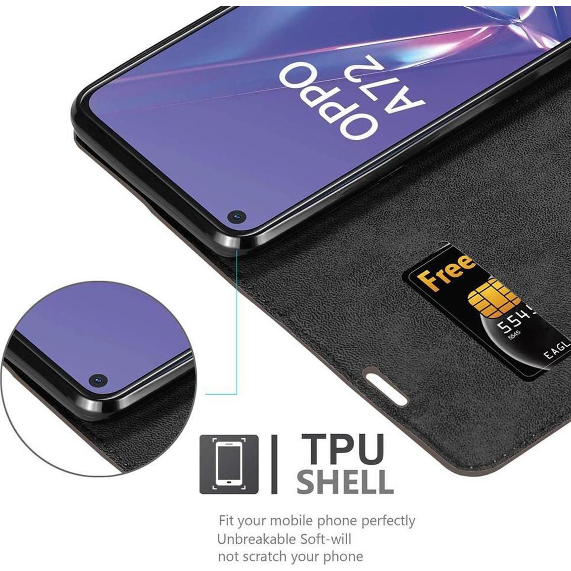 Thumbnail - Cadorabo Book Invisible Magnet Cover (Oppo A52), Smartphone Hülle, Braun