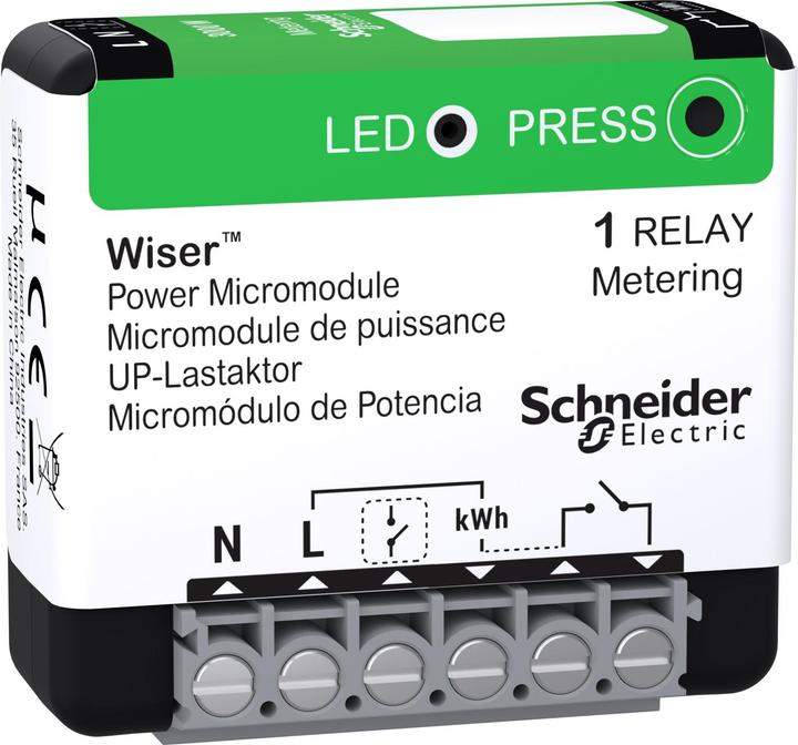 Actual product image Schneider Wiser flush-mounted load actuator, switching and measuring loads up to 3000W, energy measurement (Switch actuator)