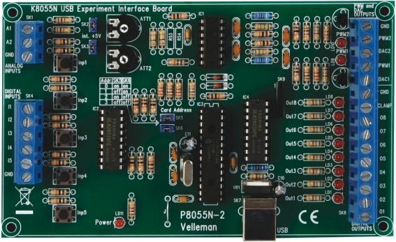 Image du produit Velleman USB Experiment Interface Board (New Vers.) (Extension)