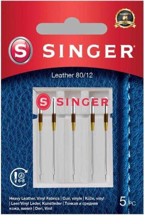 Actual product image Singer Leather sewing machine needle, 80/12, pack of 5