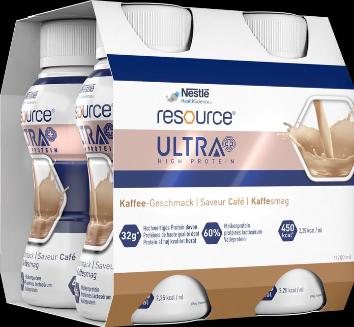Actual product image Nestlé Resource Ultra + Coffee CH 4 Fl 200 ml (Coffee, 4 x)