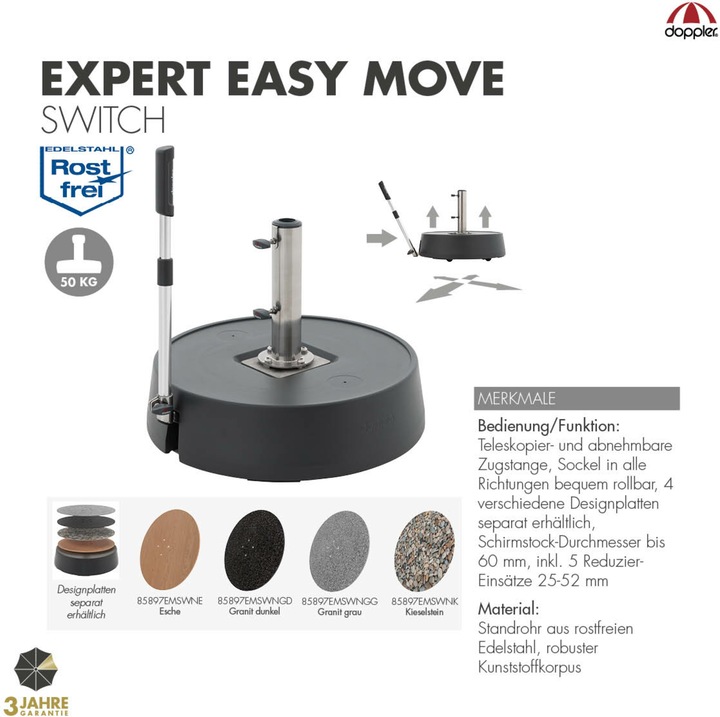 Image du produit Doppler Base à rouleaux Easy Move Switch