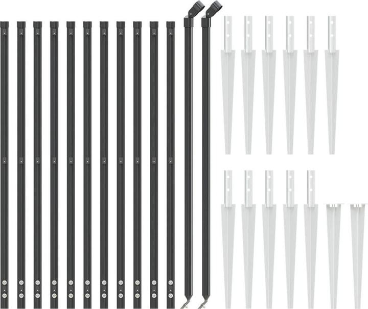 vidaXL Maschendrahtzaun mit Bodenhülsen Anthrazit 0,8x25 m