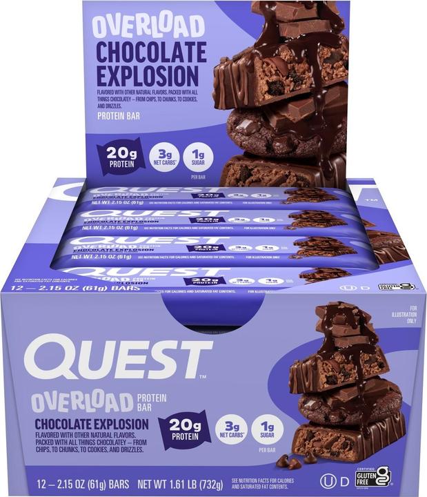 Produktbild Quest Nutrition Overload Bars (732 g, 12 Stk.)