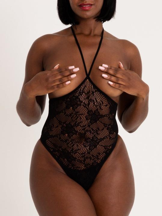 Lovehoney Treasure Chest Ouvert-Body aus Spitze (schwarz) (One Size)