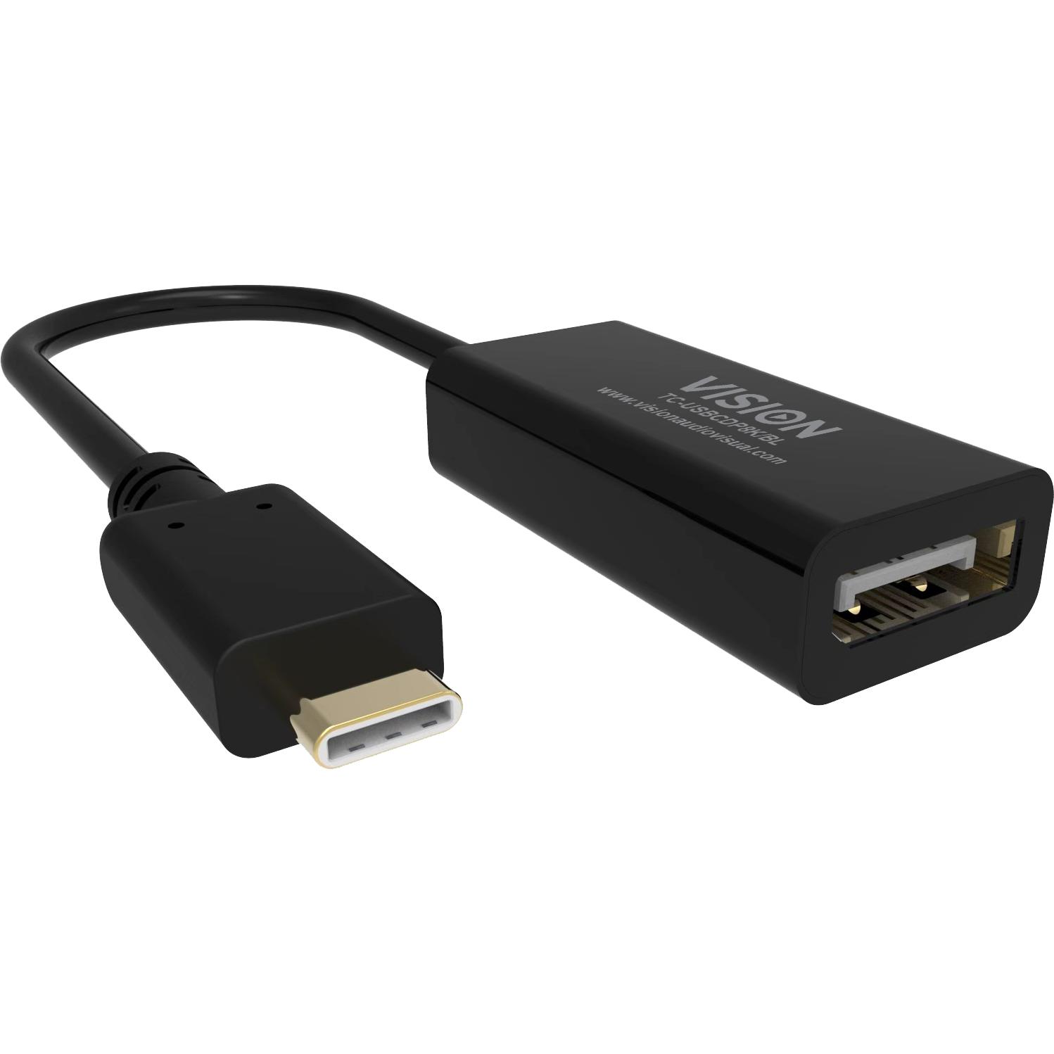 Vision USB-C to 8K DisplayPort Adaptor (15 cm), Adattatore dati + video, Nero
