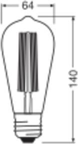Produktbild Osram LED-Vintage-Lampe (E27, 5.80 W, 470 lm, 4 x, G)