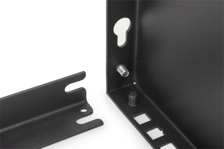 Actual product image Digitus 6U wall mounting frame, vertical 283 x 504 x 151 mm, black (10.87 RU, 19 inch rack)