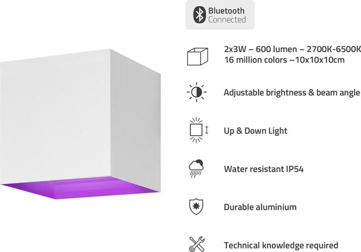 Produktbild Hombli Smart Outdoor Wall Light V2, White (600 lm, IP54)
