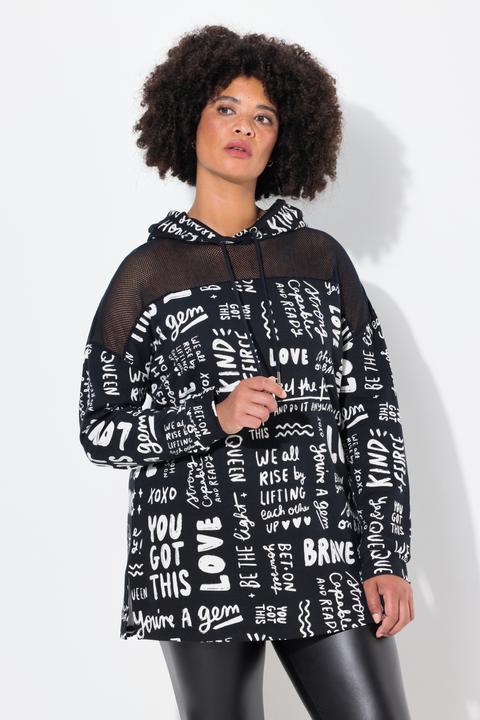 Image du produit Angel of Style Long-Hoodie, oversized, Wording-Muster, Kapuze (46)