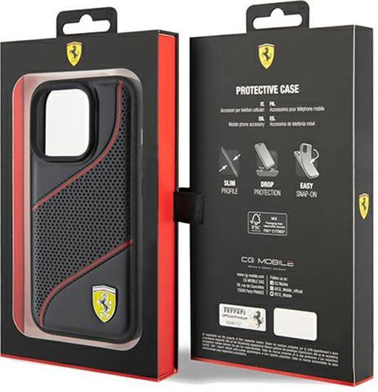 Produktbild Ferrari FEHCP15LPWAK iPhone 15 Pro 6.1" czarny/black hardcase Perforated Waves Metal Logo (Apple iPhone 15 Pro)