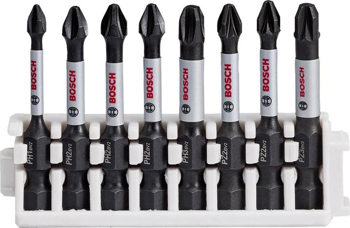 Actual product image Bosch Professional Zubehör PRO Impact mixed set, PH1, PH2(x2), PH3, PZ1, PZ2(x2), PZ3, 55 mm, 8 pcs. (Cross Pozidriv PZ, Allen screw)