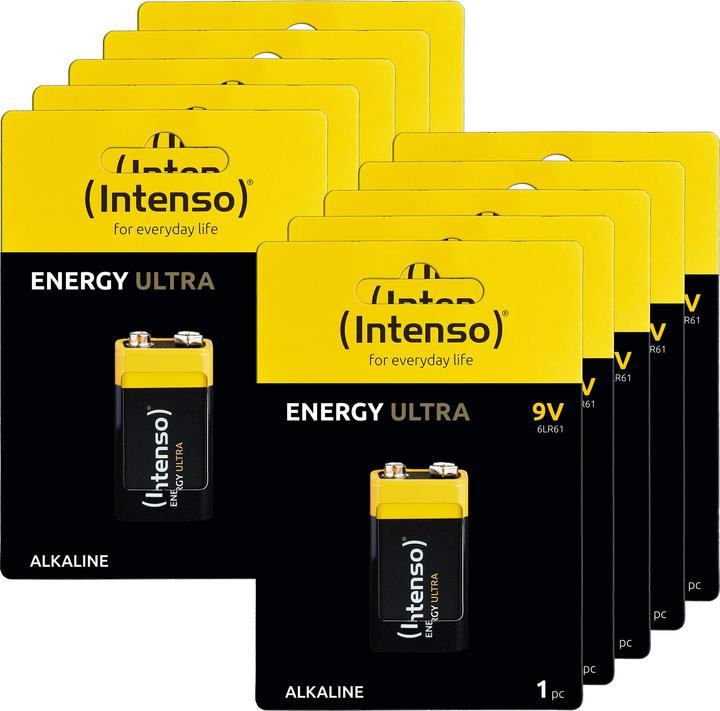 Productafbeelding Intenso Energy Ultra 9V 6LR61 E-blok blisterverpakking 10 stuks (10 Pcs., 9V Block, 560 mAh)