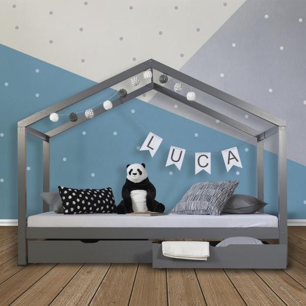 Immagine prodotto Homestyle4u Letto per bambini Letto per bambini con materasso e rete (90 x 200 cm)