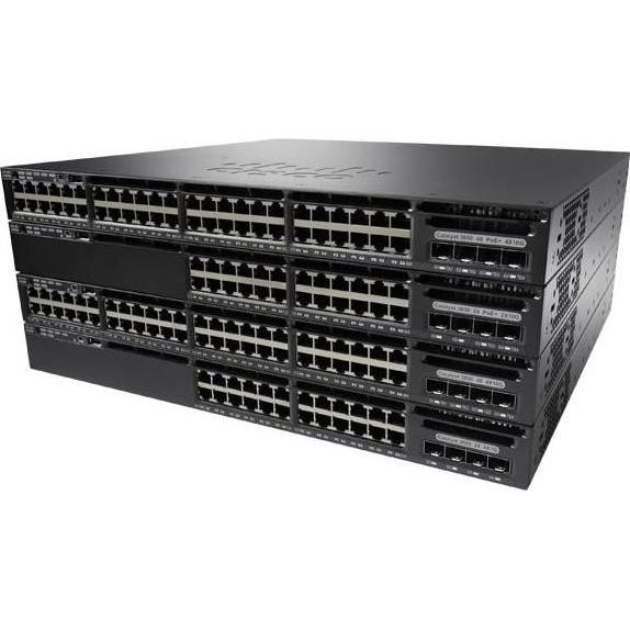 Cisco CATALYST 3650 48 PORT FPOE (48 Ports), Netzwerk Switch, Schwarz