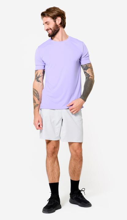 Produktbild Domyos Men's Short-Sleeved Crew Neck Breathable Fitness T-Shirt - Purple (S)