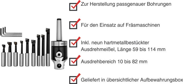 Produktbild Paulimot Bohr- / Ausdrehkopf-Set 50 mm MK2 / M10