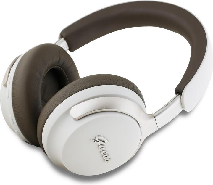 Immagine prodotto Guess Logo in pelle PU Script Cuffie Bluetooth ANC/ENC senza fili - Beige (ANC, 32 h, Senza fili)