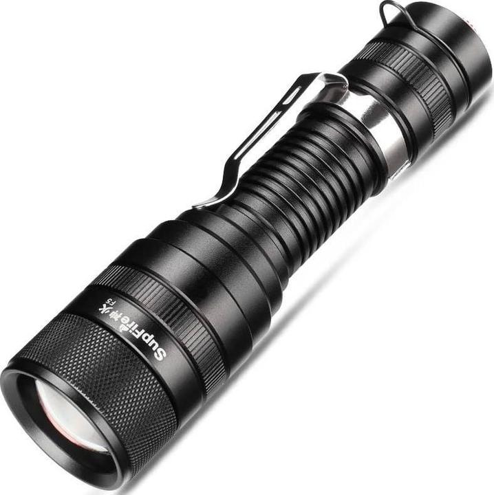 Actual product image Superfire Flashlight F5, 1100lm, USB (13 cm, 1100 lm)