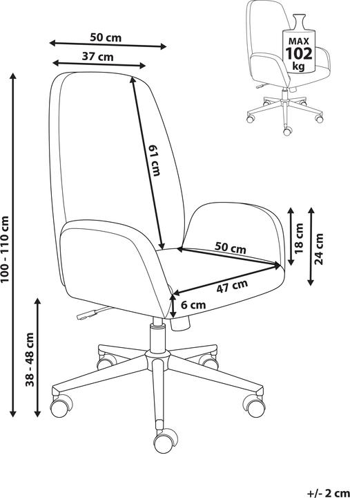 Produktbild Beliani Clare (44 - 54 cm)