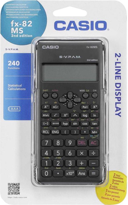 Actual product image Casio FX-82MS 2nd Edition (Batteries)