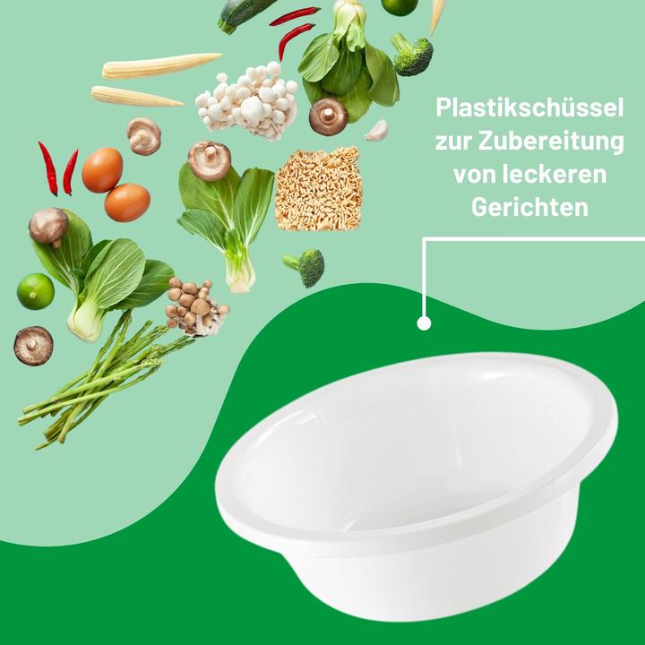 Produktbild Novaliv 5x Spülschüssel Rund 0,6L, D16 cm, Weiss, BPA-frei Spülmaschinenfest Ideal für Küche und Camp