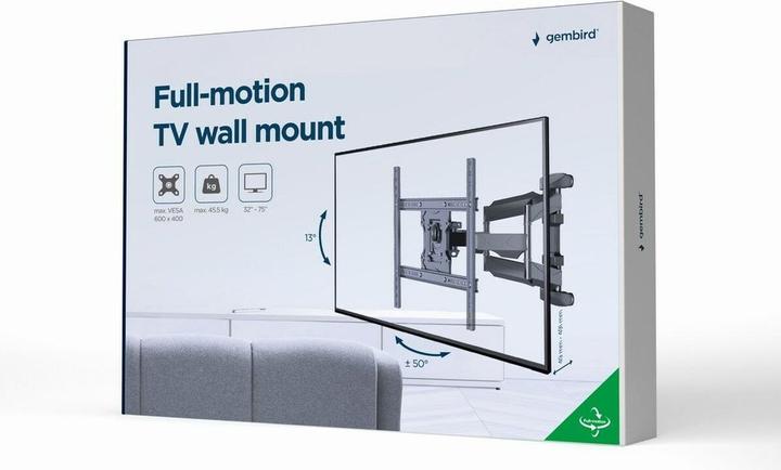 Image du produit Gembird Uchwyt ścienny do telewizora - obracany i pochylany 32-75inch 45 kg (Mur, 75", 45.50 kg)