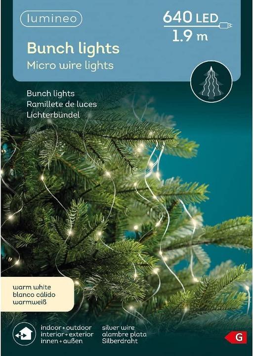 Lumineo Faisceau lumineux LED argent/blanc chaud 190cm (1.90 m)