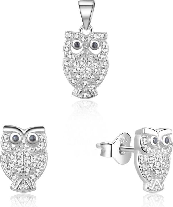 Immagine prodotto Moiss Playful Silver Owl Jewelry Set S0000261 (Pendant, Earrings)