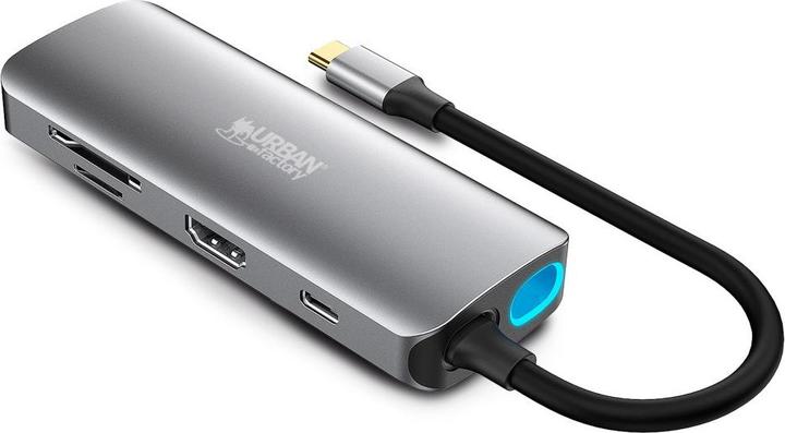 Produktbild Urban Factory Hubee 8in1 USB-C Hub (USB-C, 4 Ports)