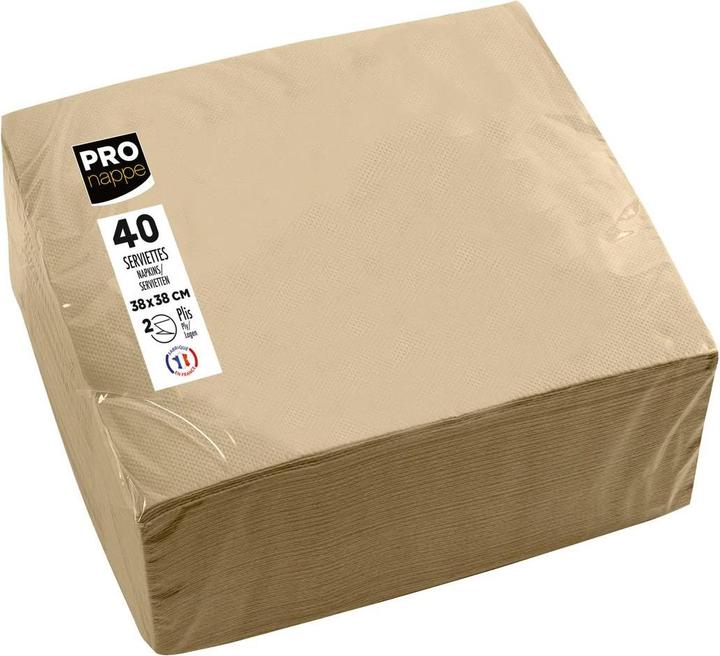 Immagine prodotto PROnappe beigebraun 2-lagig 19,0 x 19,0 cm 40 St. (40 pz., 38 x 38 cm)