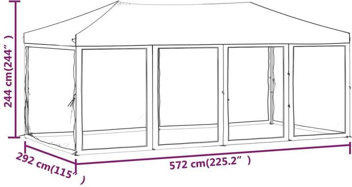 Image du produit vidaXL Partyzelt (572 cm, 292 cm)