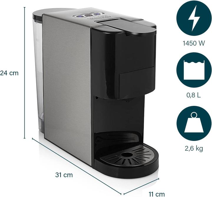 Productafbeelding Princess 249450 Multi Capsule Filter-Koffiezetapparaat - Staal 4-in-1 - Geschikt voor meerdere koffiesoorten