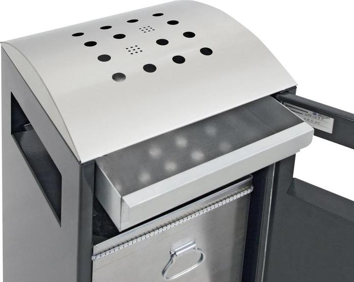 Actual product image Waste collector with ashtray, capacity 40 l, charcoal. (40 l)
