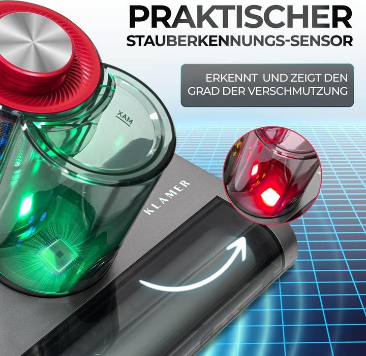 Produktbild KLAMER Milbenstaubsauger mit UV-Licht, Leistungsstarker 18kPa & 450W Milbensauger mit Milben-Se…