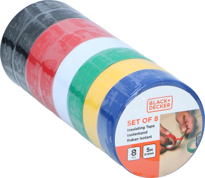 Produktbild Black & Decker Insulating tape 18mmx5m ass 8p (18 mm)