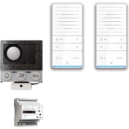 TCS, Klingel + Türsprechanlage, Audio-Sprechanlagen-Set Einbau für 2 Wohneinheit