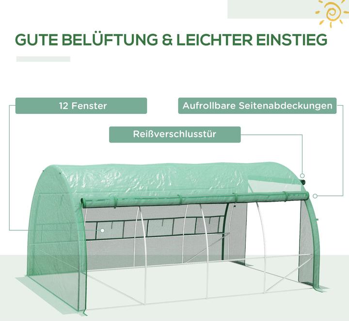 Produktbild Outsunny Foliengewächshäus mit Rolltür