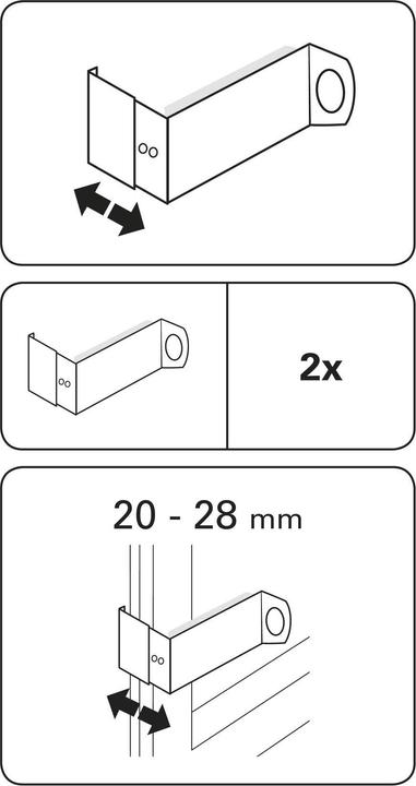 Actual product image Gardinia Adapter for clamping vitrage silver