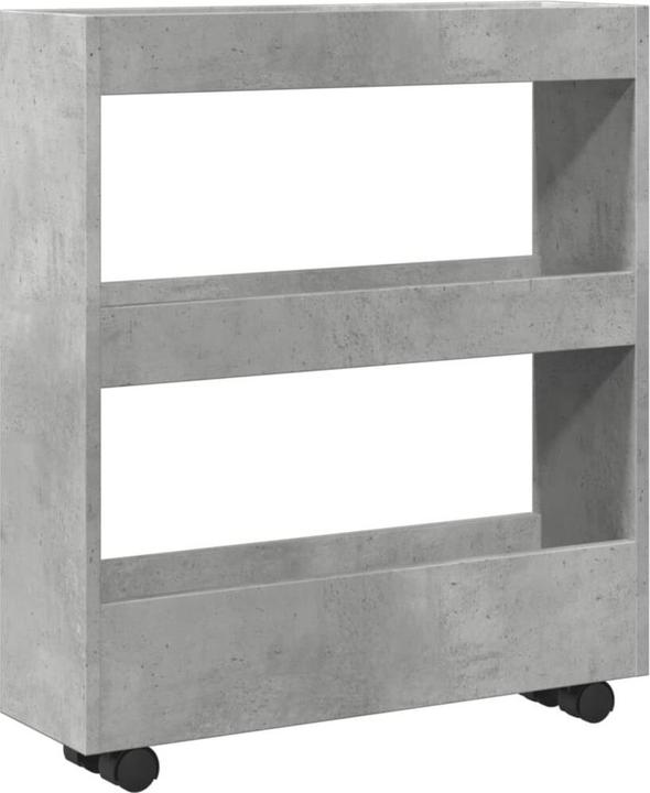 Immagine prodotto vidaXL Carrello portaoggetti Carrello da cucina stretto a 3 ripiani grigio cemento