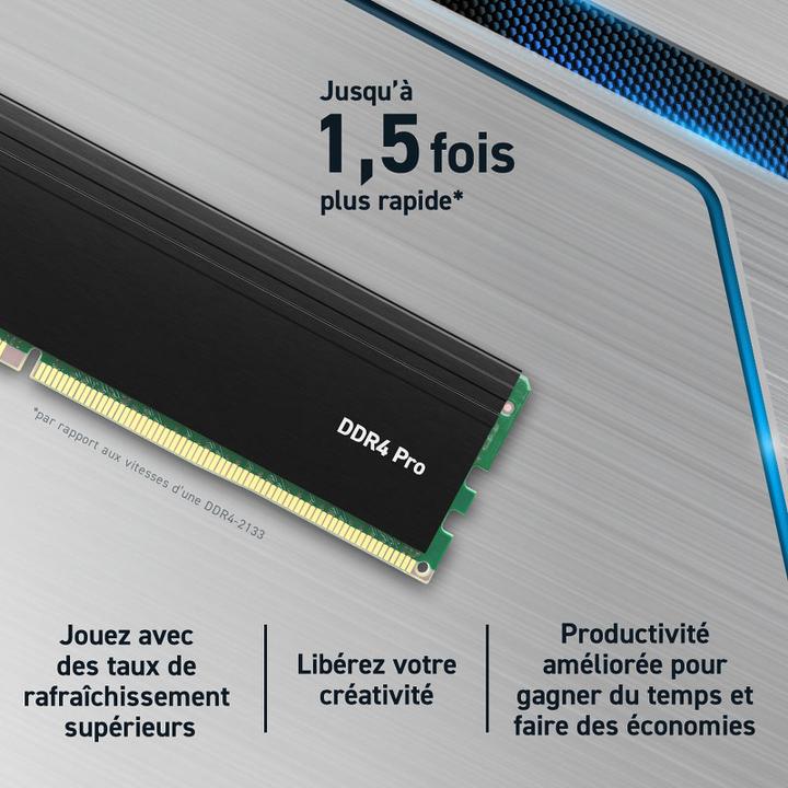 Image du produit Crucial 32 Go DDR4-RAM PC3200 PRO Gaming 1x32GB TRAY (1 x 32GB, 3200 MHz, RAM DDR4, DIMM)