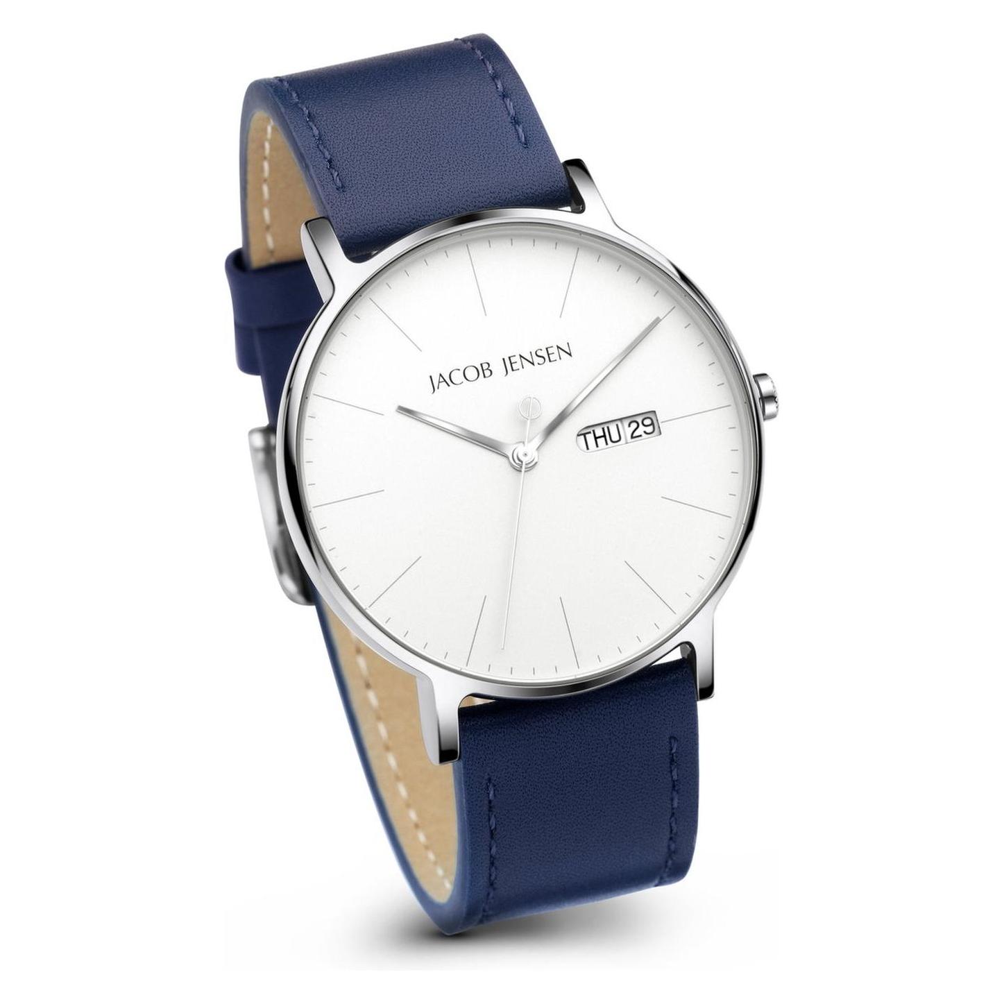 Jacob, Armbanduhr, Jensen Timeless Nordic Contemporary 163 - 40 Mm, Blau, (Analoguhr, 40 mm)