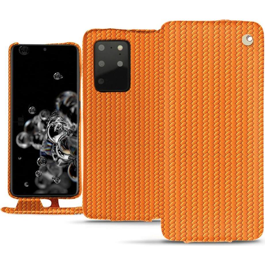 Noreve Lederschutzhülle vertikal (Samsung Galaxy S20+ 5G), Smartphone Hülle, Orange
