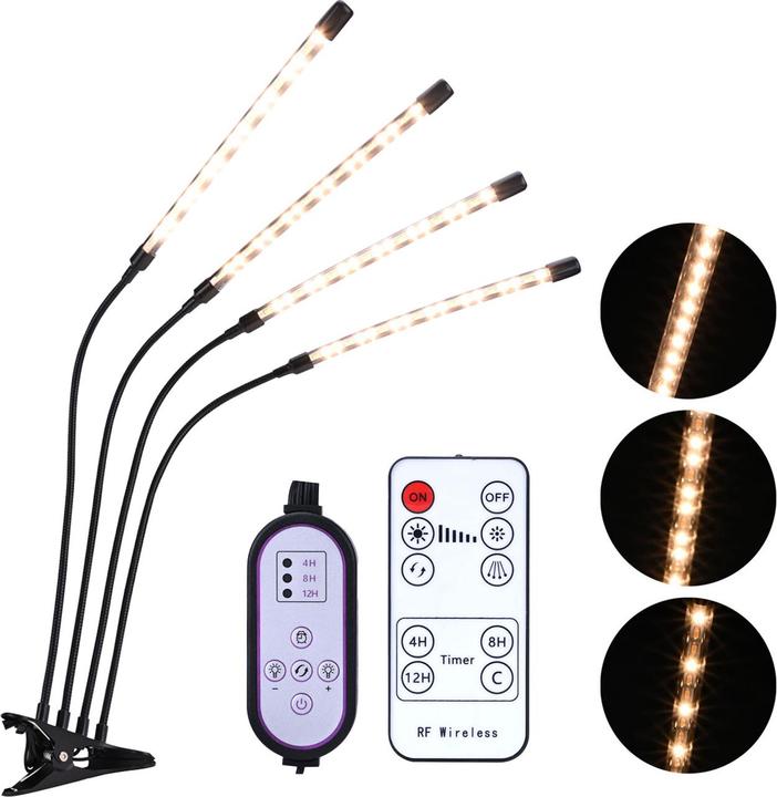 Produktbild Casativo 2er-Set Vollspektrum LED-Pflanzenlampe mit 4 Schwanenhälse, Dimmbar & Timerfunktion (LED)