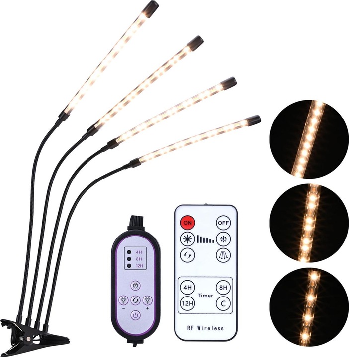 Image du produit Casativo Set de 2 lampes LED à spectre complet pour plantes avec 4 cols de cygne, dimmable et fonction timer (LED)