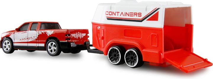 Produktbild Amewi RC Pickup Die Cast mit Pferdeanhänger 1:64 RTR rot (RTR Ready-to-Run)