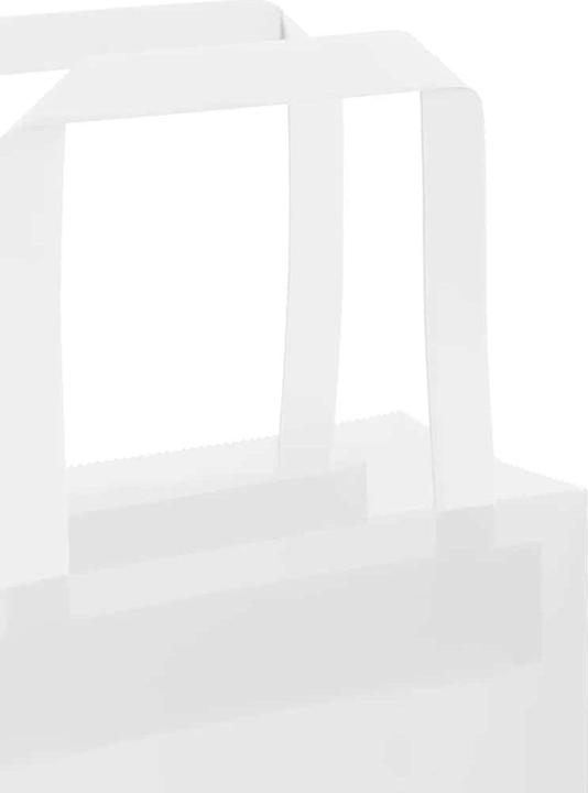 Produktbild VidaXL Kraftpapiertüten 250 Stk. mit Henkel Weiss 54x15x49 cm Papiertüte (Geschenktüte, 250 x)