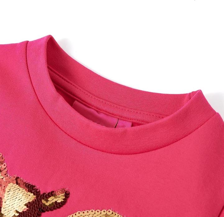 Produktbild vidaXL Kinder-Sweatshirt Knallrosa 128,Material: 95 % Baumwolle. 5 (128)