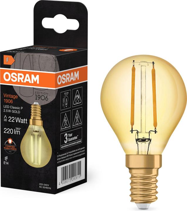 Produktbild Osram Vintage 1906 Led Classic P (E14, 220 lm, 1 x)