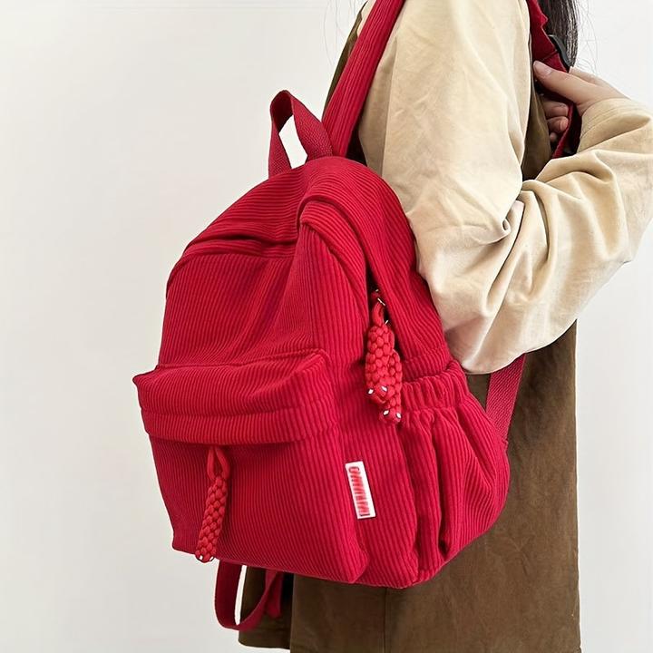 Immagine prodotto Only-Bags.Store Zaino piccolo in velluto a coste, zaino da viaggio casual, zaino semplice alla moda (10 l)